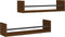 vidaXL - Wandschappen - met - stangen - 2 - st - 60x16x14 - cm - bruin - eikenkleur