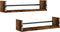 vidaXL - Wandschappen - met - stangen - 2 - st - 60x16x14 - cm - gerookt - eikenkleurig