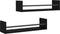 vidaXL - Wandschappen - met - stangen - 2 - st - 60x16x14 - cm - zwart