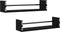 vidaXL - Wandschappen - met - stangen - 2 - st - 60x16x14 - cm - zwart