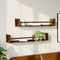 vidaXL - Wandschappen - met - stangen - 2 - st - 80x16x14 - cm - gerookt - eikenkleurig