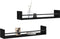 vidaXL - Wandschappen - met - stangen - 2 - st - 80x16x14 - cm - zwart