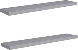 vidaXL - Wandschappen - zwevend - 2 - st - 120x23,5x3,8 - cm - MDF - grijs