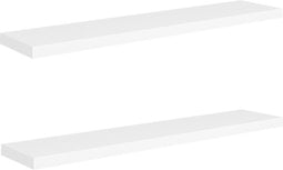 vidaXL - Wandschappen - zwevend - 2 - st - 120x23,5x3,8 - cm - MDF - wit
