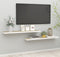vidaXL - Wandschappen - zwevend - 2 - st - 120x23,5x3,8 - cm - MDF - eikenkleurig - wit