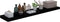 vidaXL - Wandschappen - zwevend - 2 - st - 120x23,5x3,8 - cm - MDF - hoogglans - zwart