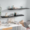 vidaXL - Wandschappen - zwevend - 2 - st - 120x23,5x3,8 - cm - MDF - hoogglans - zwart