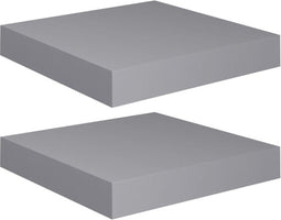 vidaXL - Wandschappen - zwevend - 2 - st - 23x23,5x3,8 - cm - MDF - grijs