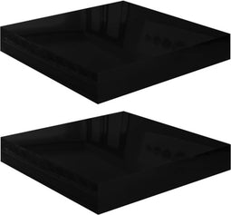 vidaXL - Wandschappen - zwevend - 2 - st - 23x23,5x3,8 - cm - MDF - hoogglans - zwart
