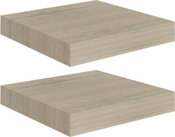 vidaXL - Wandschappen - zwevend - 2 - st - 23x23,5x3,8 - cm - MDF - eikenkleurig