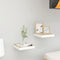vidaXL - Wandschappen - zwevend - 2 - st - 23x23,5x3,8 - cm - MDF - eikenkleurig - wit