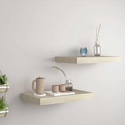 vidaXL - Wandschappen - zwevend - 2 - st - 40x23x3,8 - cm - MDF - eikenkleurig