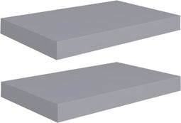 vidaXL - Wandschappen - zwevend - 2 - st - 40x23x3,8 - cm - MDF - grijs