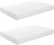 vidaXL - Wandschappen - zwevend - 2 - st - 40x23x3,8 - cm - MDF - hoogglans - wit