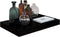 vidaXL - Wandschappen - zwevend - 2 - st - 40x23x3,8 - cm - MDF - hoogglans - zwart