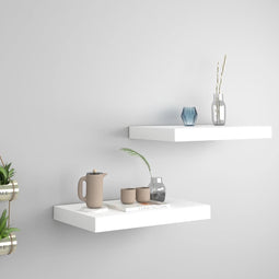 vidaXL - Wandschappen - zwevend - 2 - st - 40x23x3,8 - cm - MDF - wit