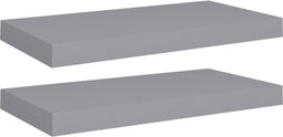 vidaXL - Wandschappen - zwevend - 2 - st - 50x23x3,8 - cm - MDF - grijs