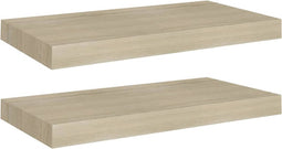 vidaXL - Wandschappen - zwevend - 2 - st - 50x23x3,8 - cm - MDF - eikenkleurig