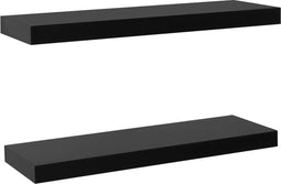 vidaXL - Wandschappen - zwevend - 2 - st - 60x20x3,8 - cm - zwart