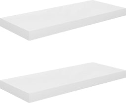 vidaXL - Wandschappen - zwevend - 2 - st - 60x23,5x3,8 - cm - MDF - hoogglans - wit