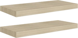 vidaXL - Wandschappen - zwevend - 2 - st - 60x23,5x3,8 - cm - MDF - eikenkleurig