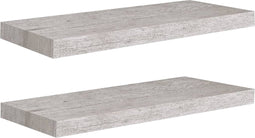 vidaXL - Wandschappen - zwevend - 2 - st - 60x23,5x3,8 - cm - MDF - betongrijs