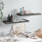 vidaXL - Wandschappen - zwevend - 2 - st - 60x23,5x3,8 - cm - MDF - hoogglans - grijs
