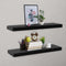vidaXL - Wandschappen - zwevend - 2 - st - 80x20x3,8 - cm - zwart