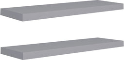 vidaXL - Wandschappen - zwevend - 2 - st - 80x23,5x3,8 - cm - MDF - grijs
