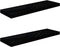 vidaXL - Wandschappen - zwevend - 2 - st - 80x23,5x3,8 - cm - MDF - hoogglans - zwart