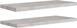 vidaXL - Wandschappen - zwevend - 2 - st - 80x23,5x3,8 - cm - MDF - betongrijs