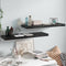 vidaXL - Wandschappen - zwevend - 2 - st - 80x23,5x3,8 - cm - MDF - hoogglans - zwart