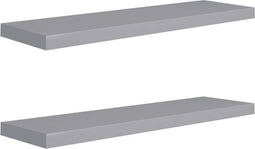 vidaXL - Wandschappen - zwevend - 2 - st - 90x23,5x3,8 - cm - MDF - grijs