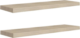 vidaXL - Wandschappen - zwevend - 2 - st - 90x23,5x3,8 - cm - MDF - eikenkleurig