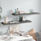 vidaXL - Wandschappen - zwevend - 2 - st - 90x23,5x3,8 - cm - MDF - hoogglans - grijs