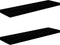 vidaXL - Wandschappen - zwevend - 2 - st - 90x23,5x3,8 - cm - MDF - hoogglans - zwart
