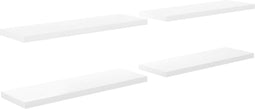 vidaXL - Wandschappen - zwevend - 4 - st - 120x23,5x3,8 - cm - MDF - hoogglans - wit
