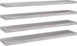vidaXL - Wandschappen - zwevend - 4 - st - 120x23,5x3,8 - cm - MDF - betongrijs