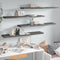 vidaXL - Wandschappen - zwevend - 4 - st - 120x23,5x3,8 - cm - MDF - hoogglans - grijs