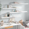 vidaXL - Wandschappen - zwevend - 4 - st - 120x23,5x3,8 - cm - MDF - hoogglans - wit