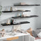 vidaXL - Wandschappen - zwevend - 4 - st - 120x23,5x3,8 - cm - MDF - hoogglans - zwart