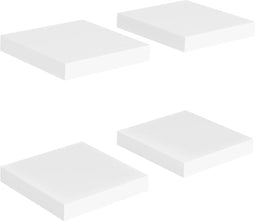 vidaXL - Wandschappen - zwevend - 4 - st - 23x23,5x3,8 - cm - MDF - wit