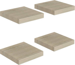 vidaXL - Wandschappen - zwevend - 4 - st - 23x23,5x3,8 - cm - MDF - eikenkleurig