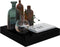 vidaXL - Wandschappen - zwevend - 4 - st - 23x23,5x3,8 - cm - MDF - hoogglans - zwart