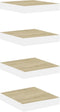 vidaXL - Wandschappen - zwevend - 4 - st - 23x23,5x3,8 - cm - MDF - eikenkleurig - wit