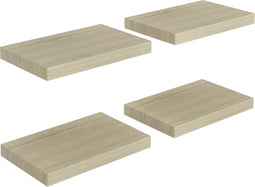 vidaXL - Wandschappen - zwevend - 4 - st - 40x23x3,8 - cm - MDF - eikenkleurig