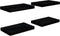vidaXL - Wandschappen - zwevend - 4 - st - 40x23x3,8 - cm - MDF - hoogglans - zwart