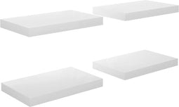 vidaXL - Wandschappen - zwevend - 4 - st - 40x23x3,8 - cm - MDF - hoogglans - wit