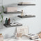 vidaXL - Wandschappen - zwevend - 4 - st - 40x23x3,8 - cm - MDF - hoogglans - grijs