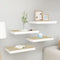 vidaXL - Wandschappen - zwevend - 4 - st - 40x23x3,8 - cm - MDF - eikenkleurig - en - wit